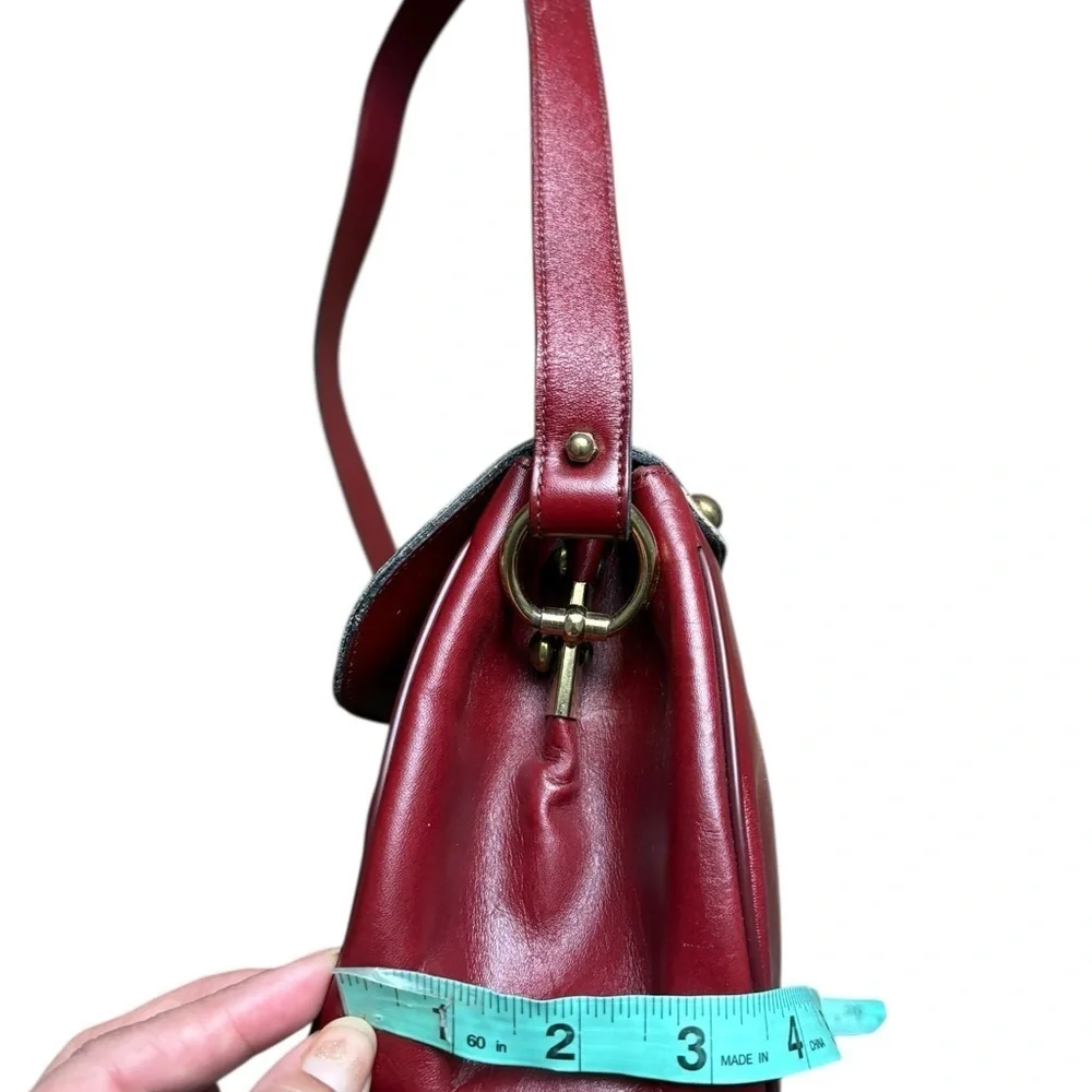 Vintage 70s ETIENNE AIGNER Handmade Leather Handbag Shoulder Bag OXBLOOD RARE.